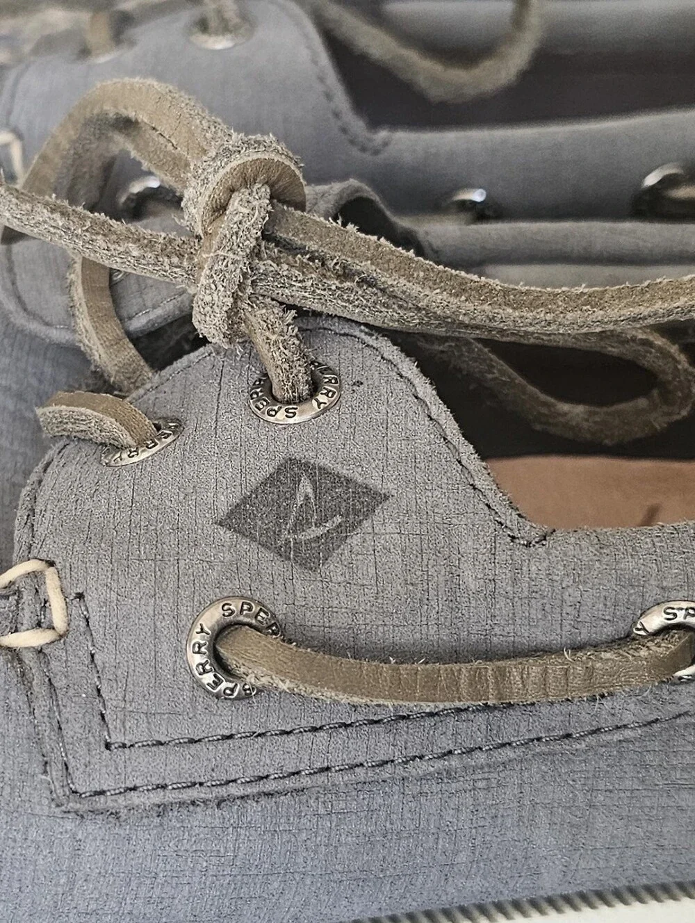 Sperry Men’s Grey Canvas 2-Eye Boat Shoes
